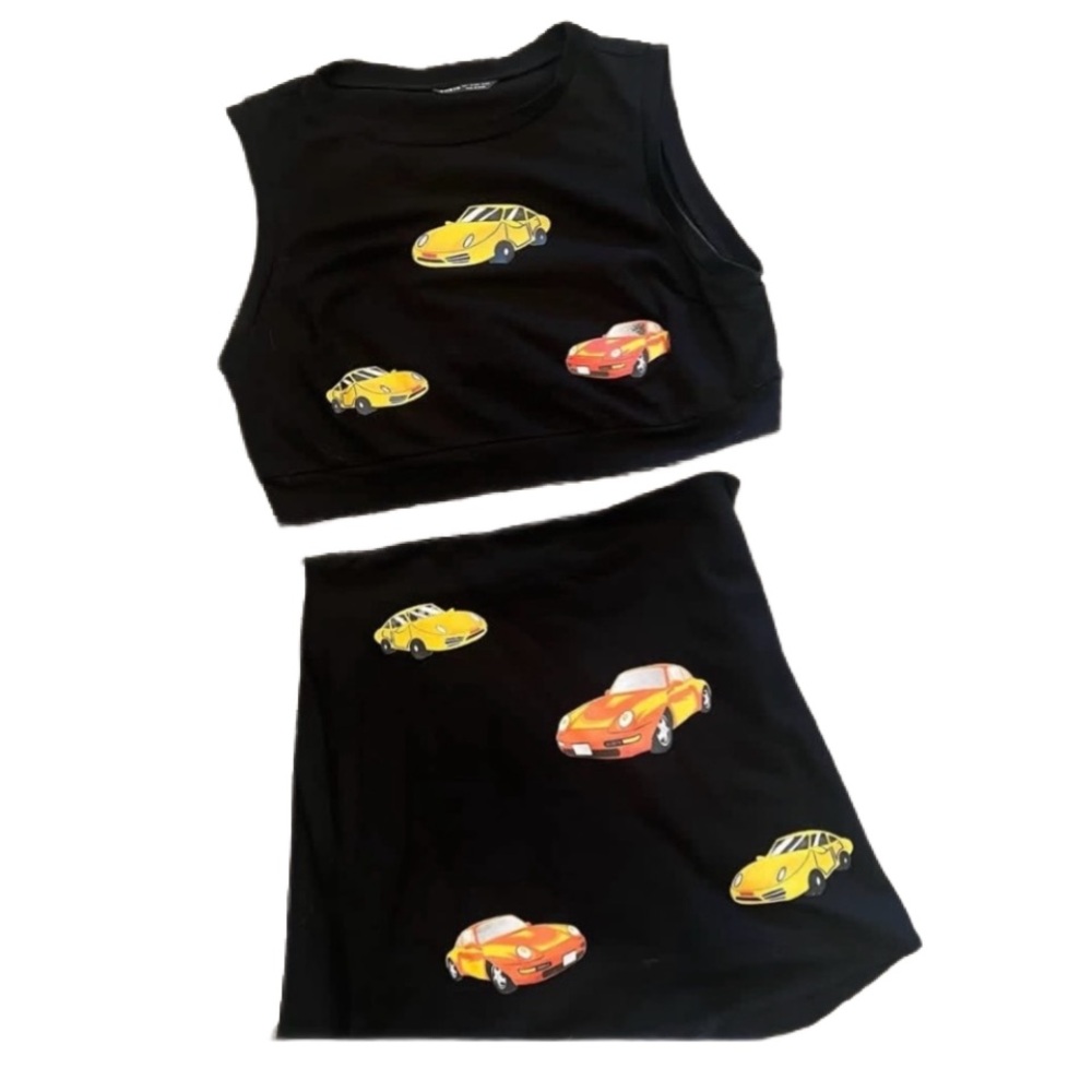 ⭐️SHEIN car logo skirt set size large